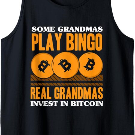 Grandmas Invest In Bitcoin Crypto BTC Wallet Women Tank Top Small, Black