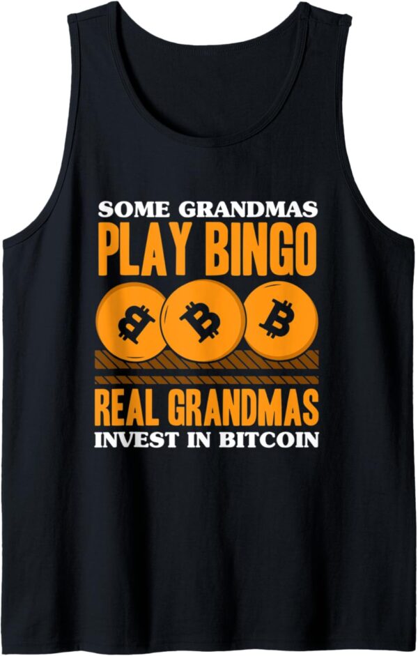 Grandmas Invest In Bitcoin Crypto BTC Wallet Women Tank Top Small, Black