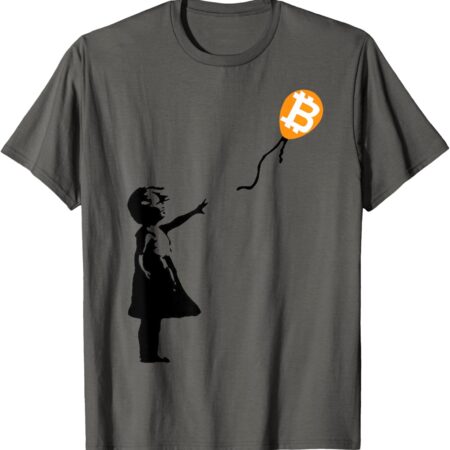 Girl with btc balloon crypto bitcoin for cypherpunks Small, Asphalt Grey