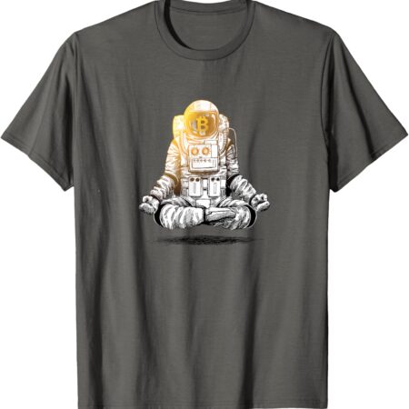 Bitcoin To The Moon - Crypto Chill Astronaut T-Shirt Small, Asphalt Grey