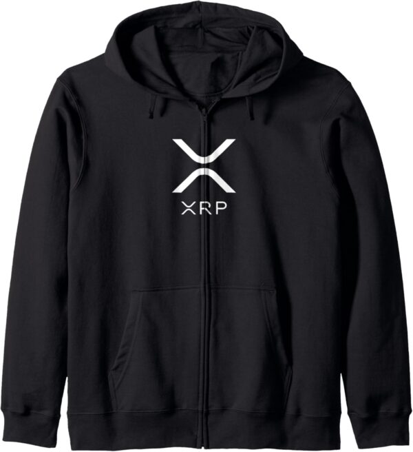 XRP Crypto Gift Cryptocurrency Blockchain Community Zip Hoodie Small, Black