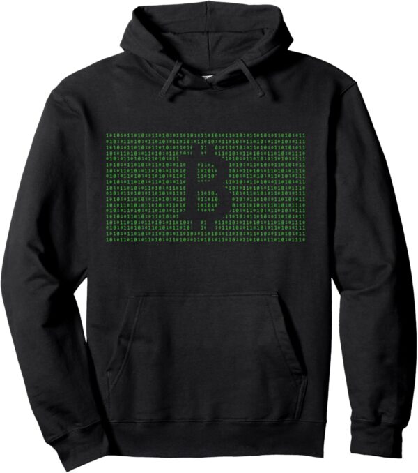 Bitcoin Logo Binary Code Crypto Currency HODL Nerd Gift Pullover Small, Black