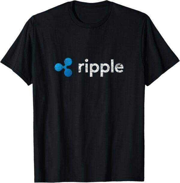 Ripple XRP Cryptocurrency Crypto Trader Gift Distressed T-Shirt Small, Black