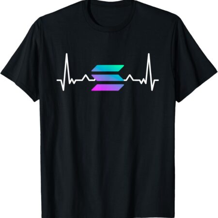 Solana Crypto Heartbeat Sol Cryptocurrency Logo Fan Hodl T-Shirt Small, Black