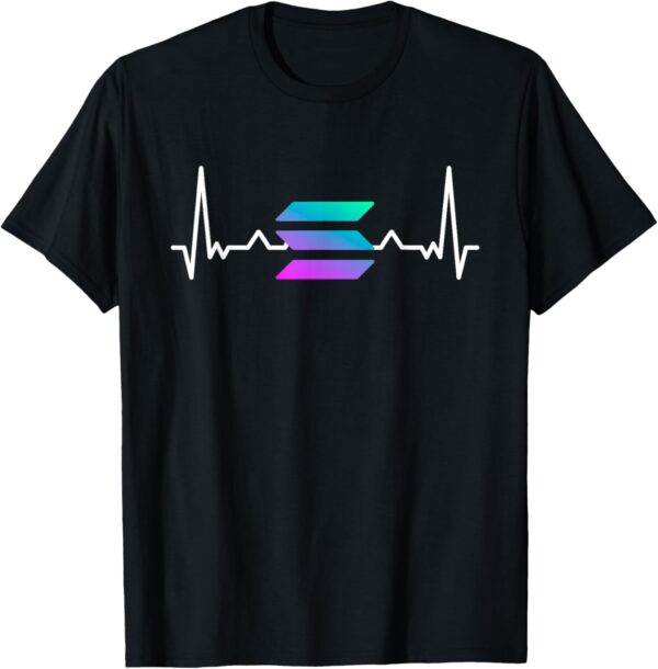 Solana Crypto Heartbeat Sol Cryptocurrency Logo Fan Hodl T-Shirt Small, Black