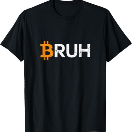 Bitcoin Bruh Funny T-Shirt Small, Black