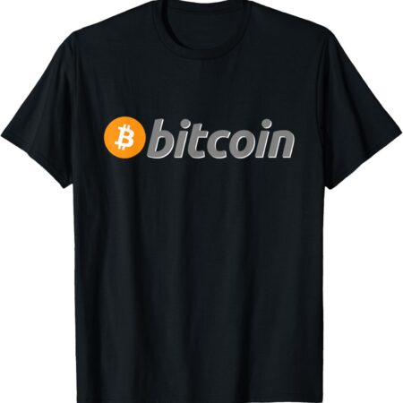 Bitcoin Logo Wear, Blockchain Merch, Crypto Miner Gift T-Shirt Small, Black