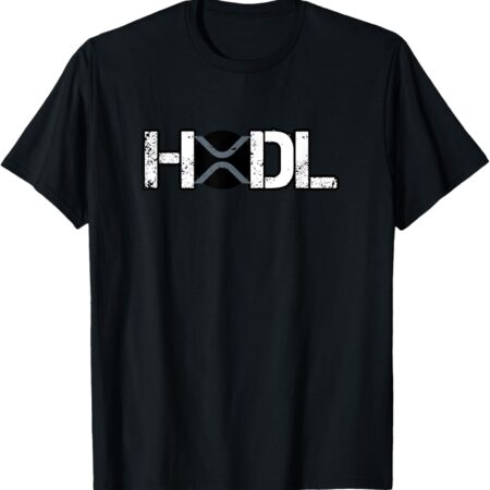 XRP HOLD Distressed Dark Crypto Trader Gift T-Shirt Small, Black