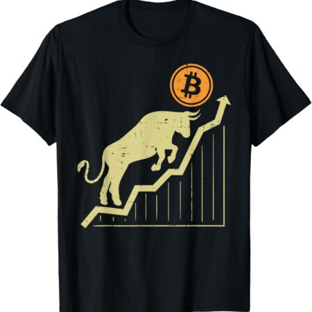 Bitcoin Bull Graph Bullish BTC Crypto Cryptocurrency Trader Small, Black