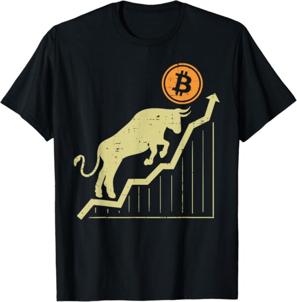 Bitcoin Bull Graph Bullish BTC Crypto Cryptocurrency Trader Small, Black