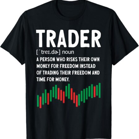 Day Trading Crypto Stock Market Trader Definition T-Shirt Small, Black