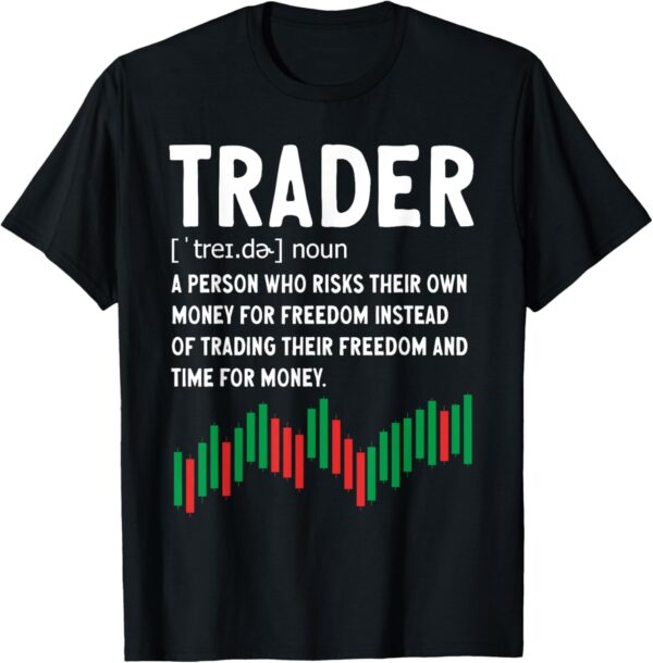 Day Trading Crypto Stock Market Trader Definition T-Shirt Small, Black