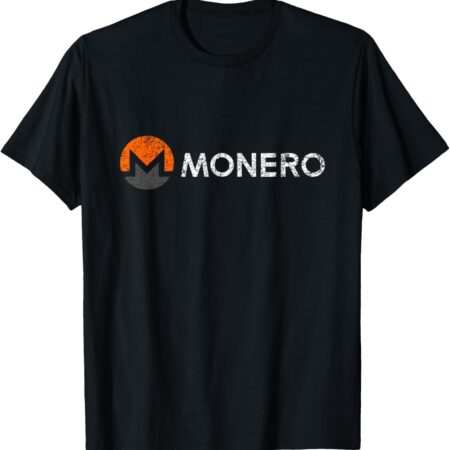 Monero XMR Logo Distressed Crypto Trader Gift White Vintage Small, Black