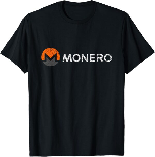 Monero XMR Logo Distressed Crypto Trader Gift White Vintage Small, Black