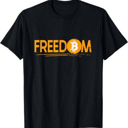 Freedom Bitcoin Crypto Trader Stock T-Shirt Small, Black