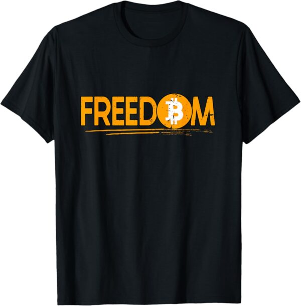 Freedom Bitcoin Crypto Trader Stock T-Shirt Small, Black