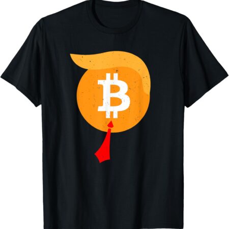 Funny Bitcoin BTC Shirt Logo Vintage T-Shirt Small, Black
