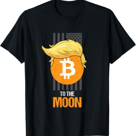 To The Moon Bitcoin Hodler American Patrotism Funny T-Shirt Small, Black