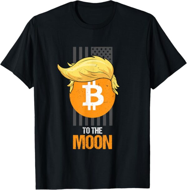 To The Moon Bitcoin Hodler American Patrotism Funny T-Shirt Small, Black