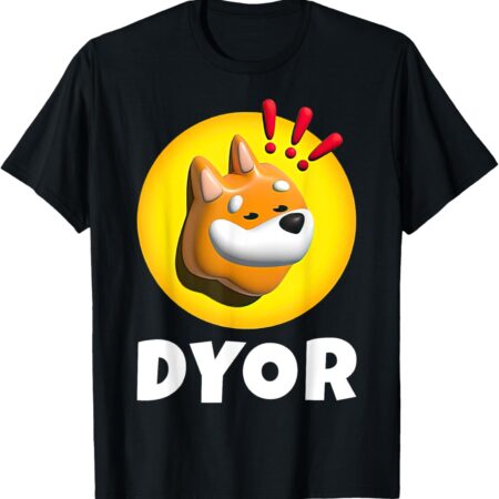 Bonk Coin DYOR Crypto Meme T-Shirt Small, Black