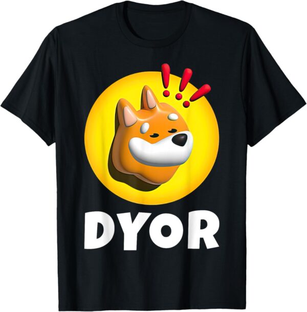 Bonk Coin DYOR Crypto Meme T-Shirt Small, Black