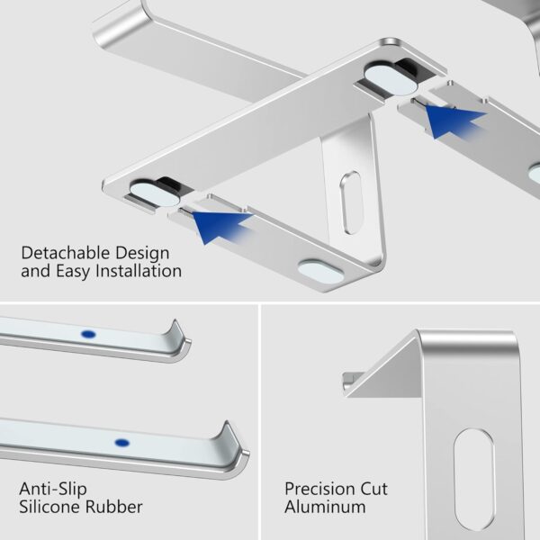 BESIGN LS03 Aluminum Laptop Stand, Ergonomic Detachable Computer B-Silver - Image 5