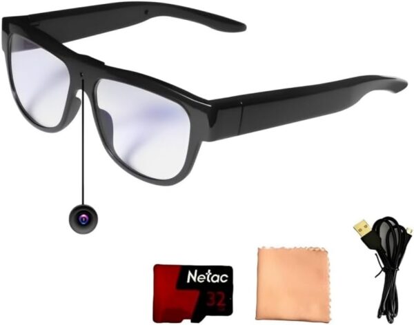 HD 1080P Camera Glasses: 32GB Storage, Eye-Level Recording