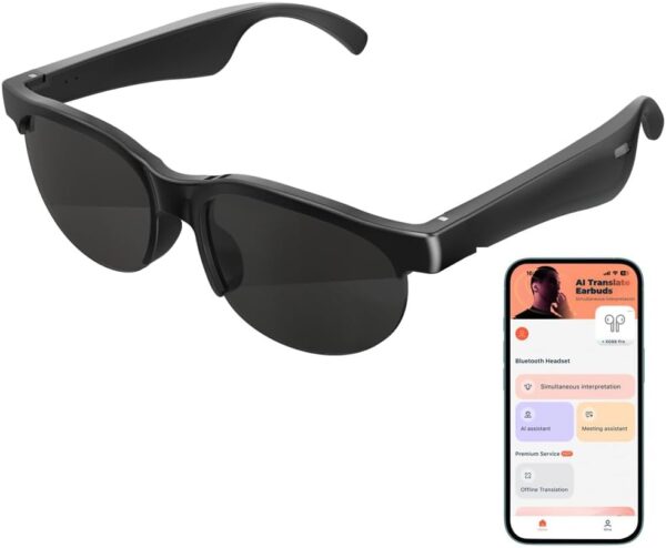 AI Translator Glasses: 100 Languages + Bluetooth Music