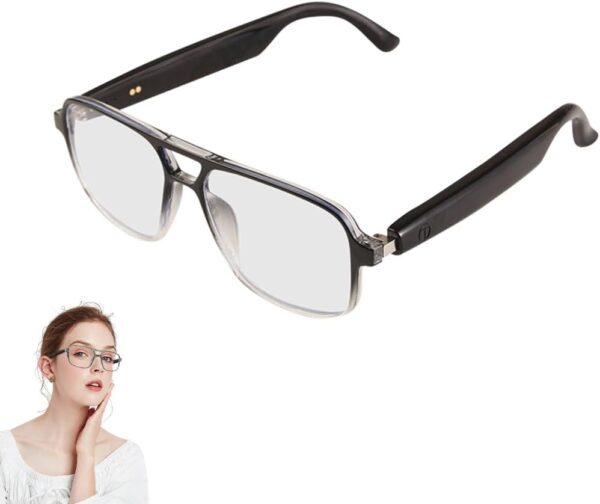 Smart Glasses with Blue Light Protection & Voice Control - Black