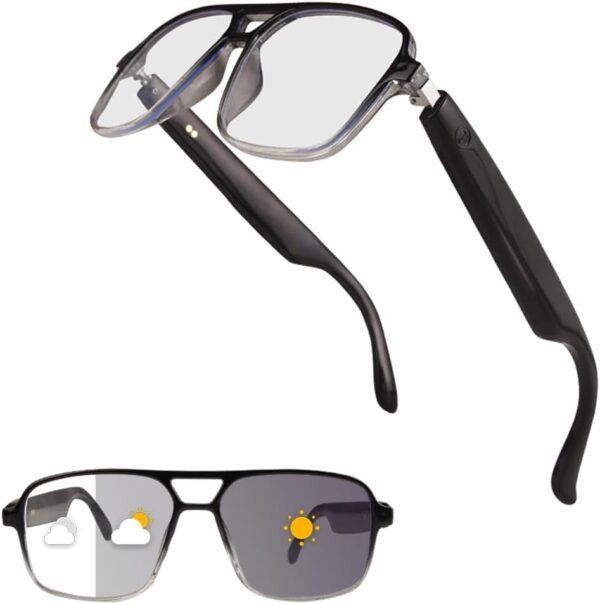 Jawploy Smart Glasses: Bluetooth Audio with Blue Light Protection