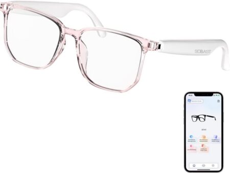 AI Smart Glasses with Real-Time 144-Language Translation and Bluetooth 5.4 White