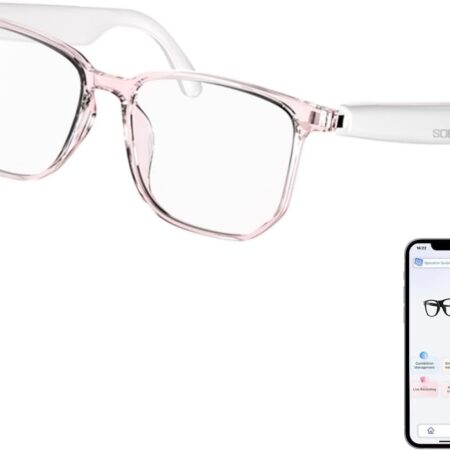 AI Smart Glasses with Real-Time 144-Language Translation and Bluetooth 5.4 White