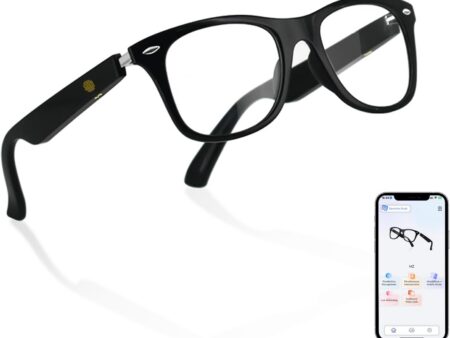 AI Translator Smart Glasses Powered by GPT, Support 160+ Languages, Black