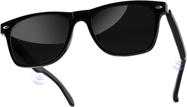 Bluetooth Audio Smart Glasses for Women Men,Polarized Black