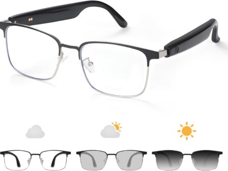 Bluetooth Audio Smart Glasses: Blue Light & Photochromic Lenses