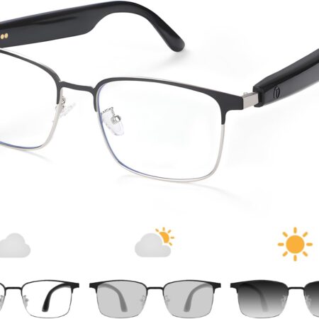 Bluetooth Audio Smart Glasses: Blue Light & Photochromic Lenses