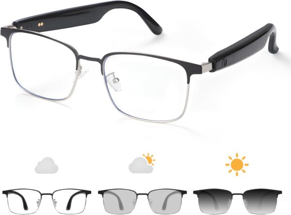 Bluetooth Audio Smart Glasses: Blue Light & Photochromic Lenses