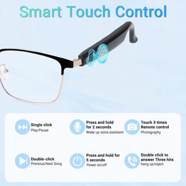 Bluetooth Audio Smart Glasses: Open Ear, Blue Light Protection - Image 3
