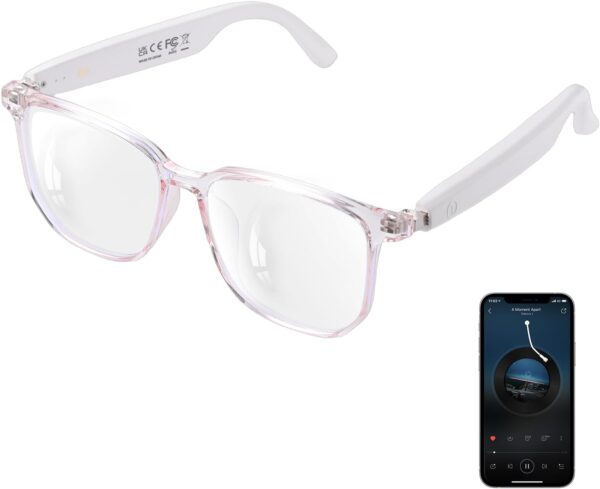 UF-08 Smart Glasses for Women: Open Ear Bluetooth with Blue Light Protection
