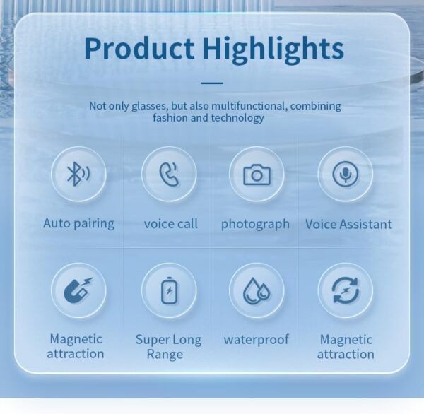 Smart Bluetooth Audio Glasses, Anti-Blue Light, Auto On/Off, Call/Music - Image 9