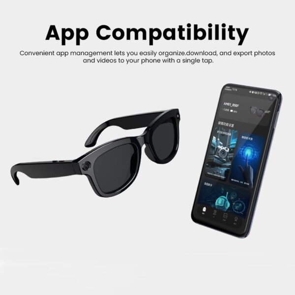 Smart Camera Glasses: 5MP Ultra-Wide HD Video, AI Voice Control - Image 7
