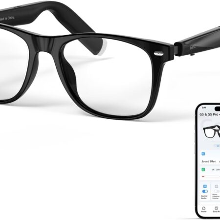 AI Glasses for Men & Women, Smart Powered by ChatGPT, Medium, Black