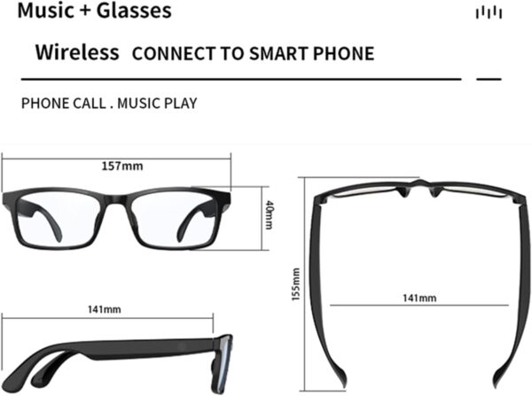 Fecoul G10Z Smart Glasses: Bluetooth Speaker & Blue Light Protection - Image 2