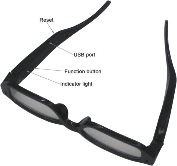 Smart Camera Glasses with HD 1080P Sports Wearable for Black - Image 6