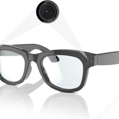 Smart Camera Glasses: 5MP HD, AI Voice, Blue Light Blocking