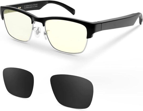 Smart Glasses | Blue Light Filtering & Polarized Sunglass 2 Pairs of Lenses