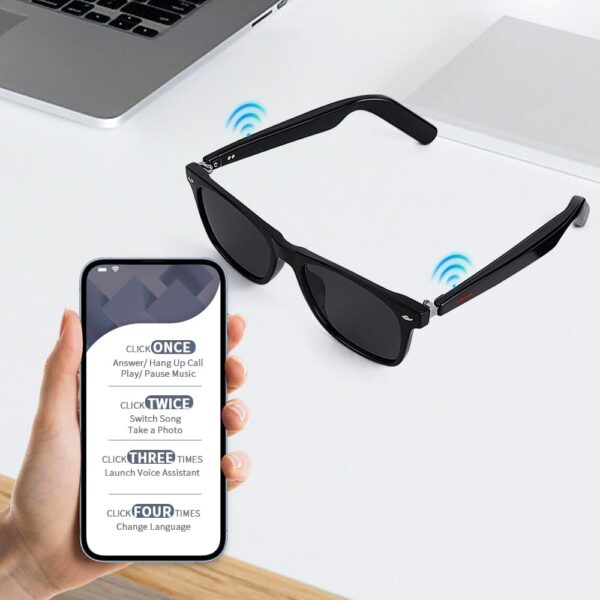 Smart Glasses E1O - Bluetooth Sunglasses with Auto Power and 7-Day Battery - Image 6