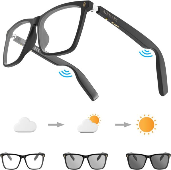 AIRMARS Smart Glasses: Bluetooth Photochromic with Speaker