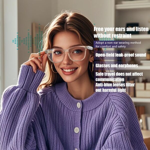 Women's Bluetooth Anti-Blue Light Smart Glasses - Music, Calls, Eye Protection - Image 3