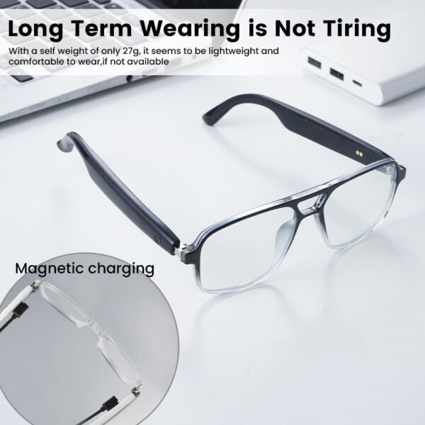 Smart Glasses with Blue Light Protection & Voice Control - Black - Image 2
